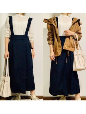「シースルー」｜「アイテム（マウンテンパーカー）」を使った、haruさん（レディース・150cm）の春コーディネート