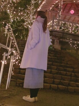 「one after another NICE CLAUP（ワンアフターアナザーナイスクラップ）のアイテム（チェスターコート）」を使った、ゆかりんさん（レディース・160cm）の冬コーディネート