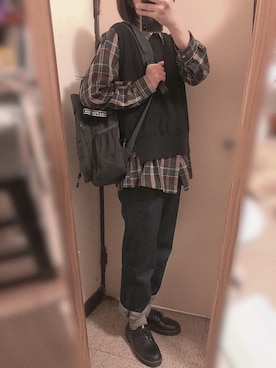 「WHO.A.U（フーアーユー）のアイテム」を使った、ま 𓅿さん（レディース・169cm）の秋コーディネート