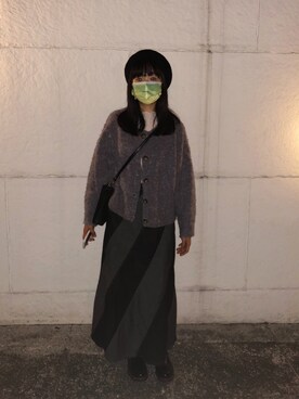 「URBAN RESEARCH（アーバンリサーチ）のアイテム（ハンチング/ベレー帽）」を使った、リイさん（レディース・163cm）の冬コーディネート