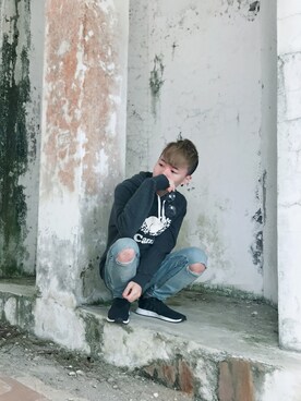 「roots（ルーツ）のアイテム」を使った、YJさん（メンズ・172cm）の冬コーディネート