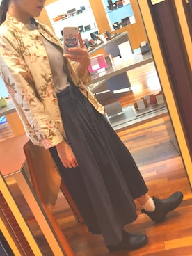 「スカーチョ」｜「アイテム（ブルゾン）」を使った、おぐらあんさん（レディース・156cm）の夏コーディネート