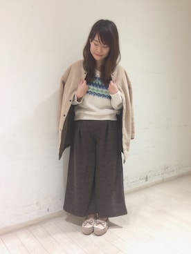 「Samansa Mos2 blue（サマンサモスモスブルー）のアイテム（モカシン/デッキシューズ）」を使った、togashiさん（レディース・158cm）の秋コーディネート