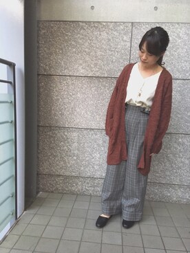 「Samansa Mos2 blue（サマンサモスモスブルー）のアイテム（アクセサリー）」を使った、togashiさん（レディース・158cm）の秋コーディネート