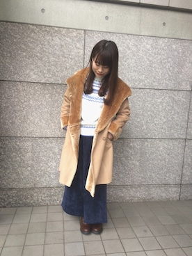 「Samansa Mos2 blue（サマンサモスモスブルー）のアイテム（その他アウター）」を使った、togashiさん（レディース・158cm）の冬コーディネート