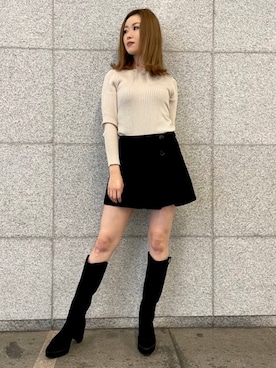 「REDYAZEL（レディアゼル）のアイテム（パンツ）」を使った、MAYUさん（レディース・162cm）の冬コーディネート