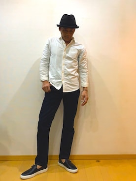 「OVERRIDE（オーバーライド）のアイテム（ハット、ブラック系）」を使った、okagolさん（メンズ・168cm）の冬コーディネート