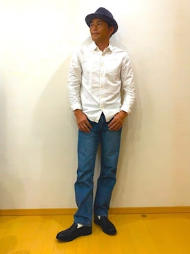 「MEN'S BIGI（メンズビギ）のアイテム（ハット、グレー系）」を使った、okagolさん（メンズ・168cm）の春コーディネート