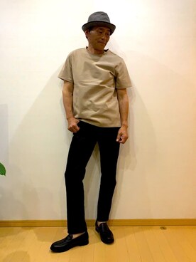 「OVERRIDE（オーバーライド）のアイテム（ハット、グレー系）」を使った、okagolさん（メンズ・168cm）の春コーディネート