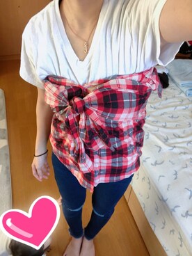 「SpRay PREMIUM（スプレイプレミアム）のアイテム（Tシャツ/カットソー）」を使った、ctsさん（レディース・154cm）の秋コーディネート