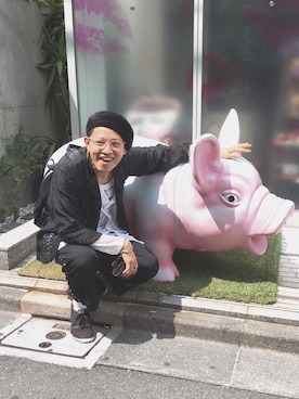 「Yohji Yamamoto（ヨウジヤマモト）のアイテム（リング）」を使った、d-takuさん（メンズ・180cm）の夏コーディネート