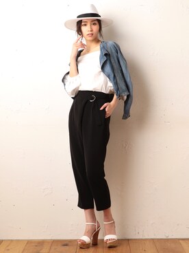 「Roomy's（ルーミーズ）のアイテム（その他パンツ）」を使った、Roomy'sさん（レディース・167cm）の春コーディネート