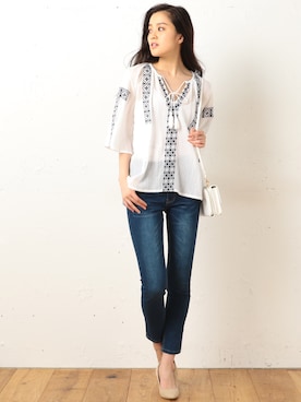 「Roomy's（ルーミーズ）のアイテム（パンプス）」を使った、Roomy'sさん（レディース・167cm）の夏コーディネート