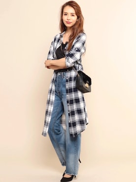 「Roomy's（ルーミーズ）のアイテム（シャツワンピース）」を使った、Roomy'sさん（レディース・167cm）の秋コーディネート