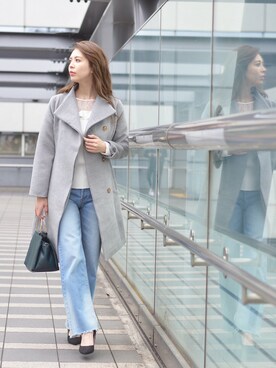 「ガウンコート」｜「アイテム（その他アウター）」を使った、Roomy'sさん（レディース・167cm）の冬コーディネート