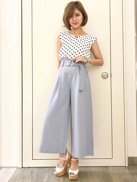 「Roomy's（ルーミーズ）のアイテム（その他パンツ）」を使った、Roomy'sさん（レディース・159cm）の夏コーディネート