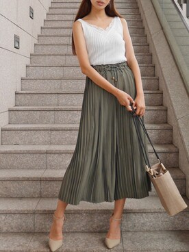 「Roomy's（ルーミーズ）のアイテム（その他パンツ）」を使った、Roomy'sさん（レディース・167cm）の夏コーディネート