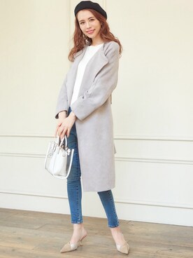 「ROYAL PARTY（ロイヤルパーティー）のアイテム（デニムパンツ）」を使った、Roomy'sさん（レディース・167cm）の冬コーディネート
