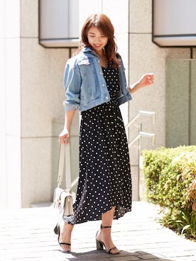 「アシメ」｜「アイテム（デニムジャケット）」を使った、Roomy'sさん（レディース・167cm）の春コーディネート