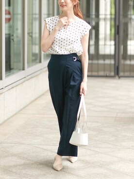 「Roomy's（ルーミーズ）のアイテム（その他パンツ）」を使った、Roomy'sさん（レディース・167cm）の春コーディネート