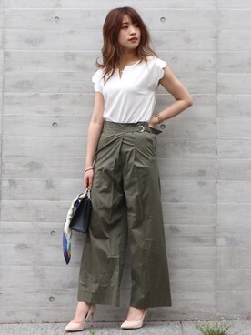 「Roomy's（ルーミーズ）のアイテム（その他パンツ）」を使った、Roomy'sさん（レディース・163cm）の夏コーディネート