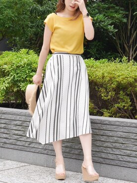 「Roomy's（ルーミーズ）のアイテム（スカート）」を使った、Roomy'sさん（レディース・163cm）の夏コーディネート