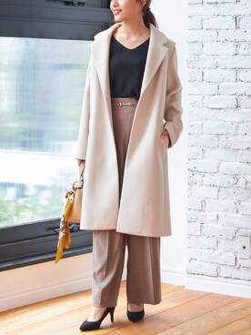 「テーラードコート」｜Roomy'sさん（レディース・163cm）の秋コーディネート