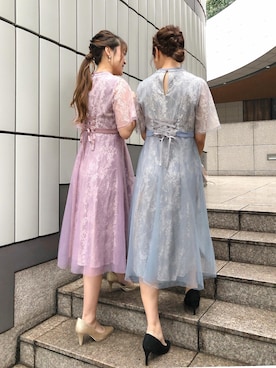 「アイテム（ドレス、ピンク系）」を使った、Roomy'sさん（レディース・163cm）の冬コーディネート