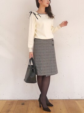 「Roomy's（ルーミーズ）のアイテム（スカート）」を使った、Roomy'sさん（レディース・163cm）の冬コーディネート
