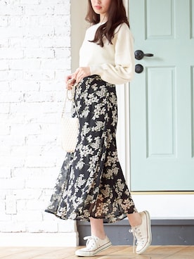 「Roomy's（ルーミーズ）のアイテム（スカート）」を使った、Roomy'sさん（レディース・163cm）の冬コーディネート
