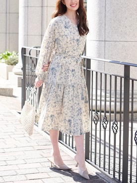 「花柄」｜「アイテム（シャツワンピース）」を使った、Roomy'sさん（レディース・163cm）の春コーディネート