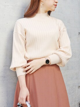 「Roomy's（ルーミーズ）のアイテム（スカート）」を使った、Roomy'sさん（レディース・163cm）の春コーディネート
