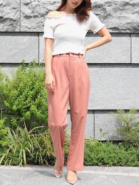 「Roomy's（ルーミーズ）のアイテム（その他パンツ）」を使った、Roomy'sさん（レディース・163cm）の春コーディネート