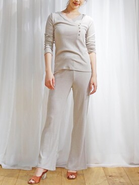 「Roomy's（ルーミーズ）のアイテム（その他パンツ）」を使った、Roomy'sさん（レディース・163cm）の春コーディネート