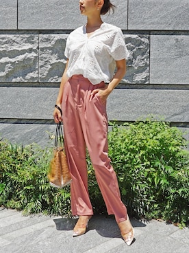 「Roomy's（ルーミーズ）のアイテム（その他パンツ）」を使った、Roomy'sさん（レディース・163cm）の夏コーディネート