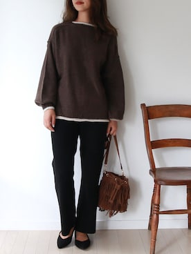 「Roomy's（ルーミーズ）のアイテム（その他パンツ）」を使った、Roomy'sさん（レディース・163cm）の冬コーディネート