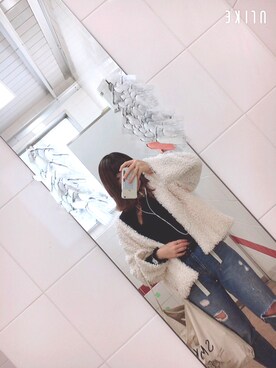 「AS KNOW AS PINKY（アズノゥアズピンキー）のアイテム（ブルゾン）」を使った、SHIHOさん（レディース・152cm）の秋コーディネート