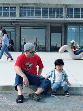 「LESS（レス）のアイテム（パンツ）」を使った、全脂濃さん（メンズ・170cm）の春コーディネート