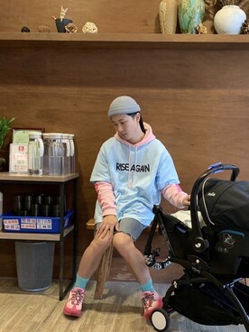 「アイテム（ソックス/靴下、グリーン系）」を使った、全脂濃さん（メンズ・170cm）の冬コーディネート