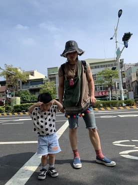 「アイテム（モカシン/デッキシューズ）」を使った、全脂濃さん（メンズ・170cm）の冬コーディネート