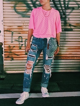 「フォロバ100%のアイテム（その他、その他）」を使った、SOUICHIROUさん（メンズ・174cm）の夏コーディネート