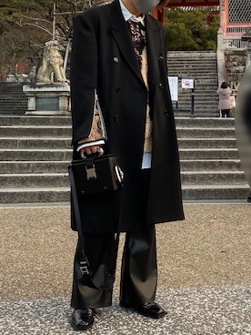 「MARTINE ROSE（マーティンローズ）のアイテム（ローファー）」を使った、kotarouuuunさん（メンズ・178cm）の冬コーディネート