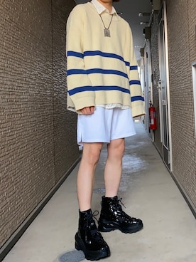 「MYne（マイン）のアイテム（アクセサリー）」を使った、kotarouuuunさん（メンズ・178cm）の春コーディネート
