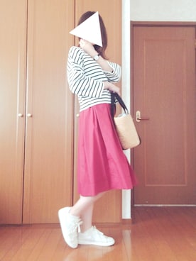 「SMELLY（スメリー）のアイテム（ピアス（両耳用））」を使った、natsumiさん（レディース・167cm）の春コーディネート