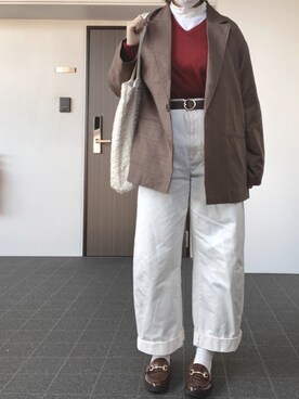 「mel（メル）のアイテム（バッグ）」を使った、なぎささん（レディース・157cm）の秋コーディネート