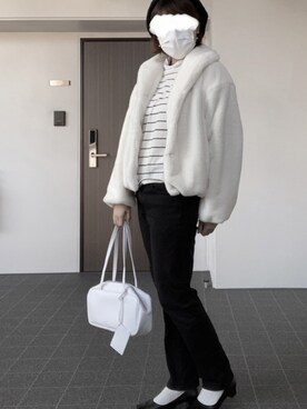 「RETRO GIRL（レトロガール）のアイテム（ハンチング/ベレー帽）」を使った、なぎささん（レディース・157cm）の冬コーディネート