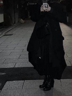 「CLANE（クラネ）のアイテム（ノーカラージャケット）」を使った、アイさん（レディース・155cm）の冬コーディネート