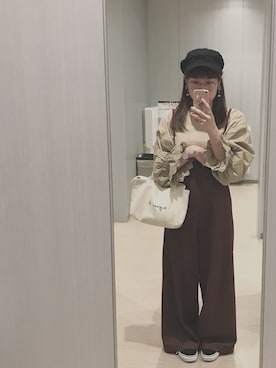 「INGNI（イング）のアイテム（オールインワン・サロペット）」を使った、saeさん（レディース・155cm）の秋コーディネート