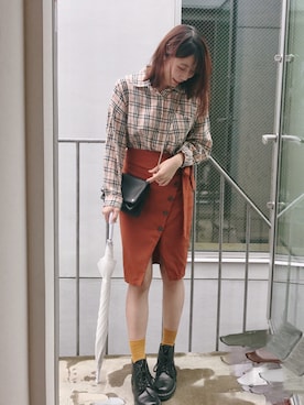 「PULL&BEAR（プルアンドベア）のアイテム（バッグ）」を使った、uchuunaさん（レディース・166cm）の秋コーディネート