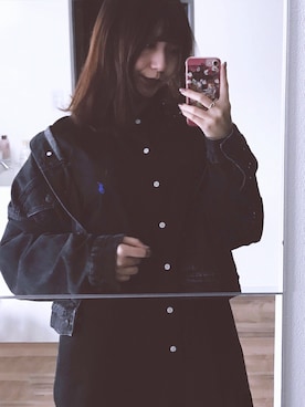 「PULL&BEAR（プルアンドベア）のアイテム（デニムジャケット）」を使った、uchuunaさん（レディース・166cm）の春コーディネート